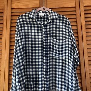 VICI Blue and white checkered shirt button up long sleeve lightweight size small